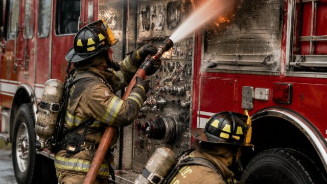 Local Firefighters Tackle Fire on Their Own Fire Engine